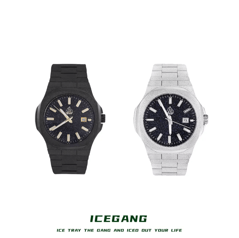 ICEGANG original stardust series Nautilus frosted gold starry sky watch - Yoyisjewelry