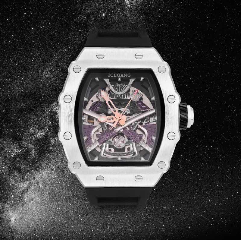 ICEGANG Chaos Warrior Silver Swordsman Mechanical Watch Unisex Automatic Movement Niche Barrel Watch Personality - Yoyisjewelry