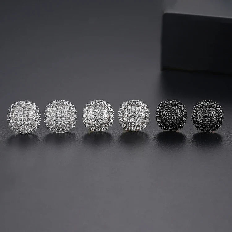 Men's Moissanite Round Stud Earrings - Yoyisjewelry