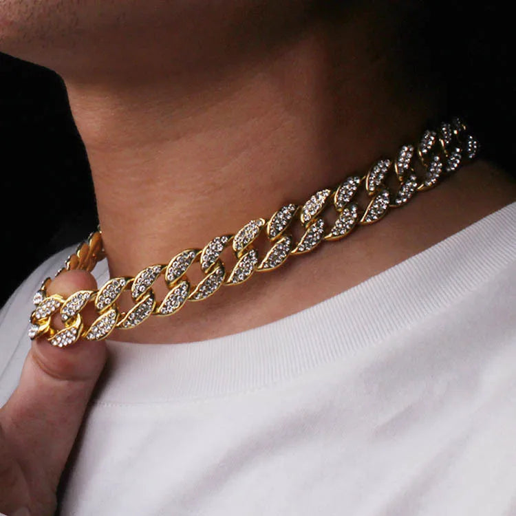 Men's Moissanite  Zircon Miami Cuban Link Chain - Yoyisjewelry