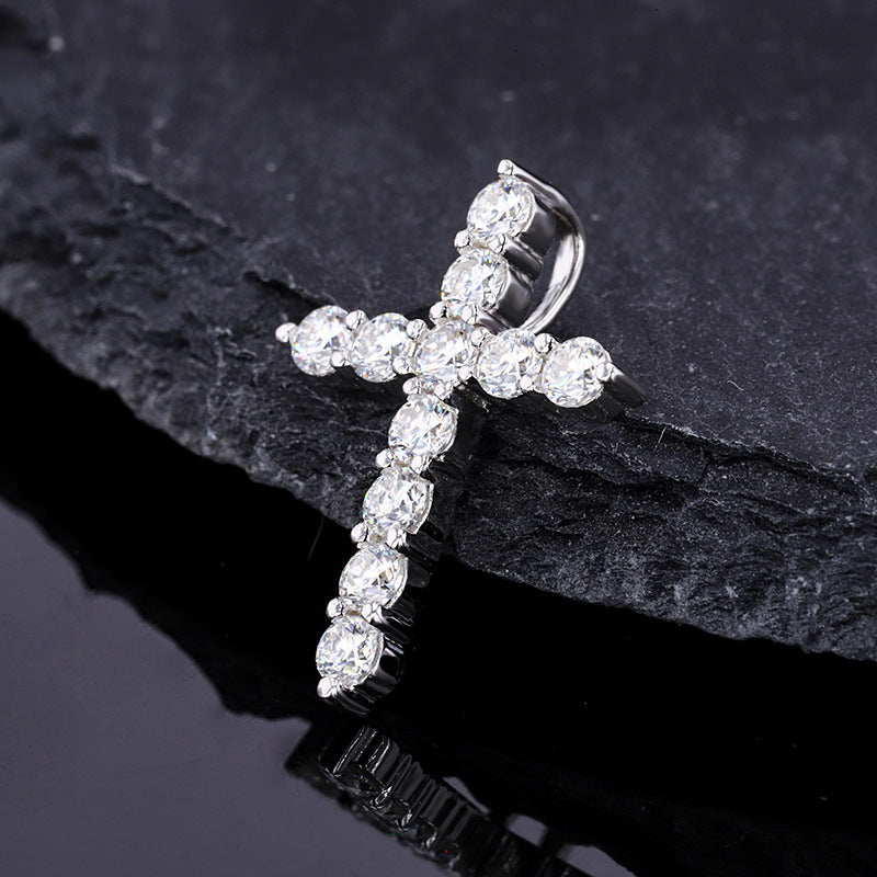 Men's Moissanite  Sterling Sliver Jesus Piece Chain - Yoyisjewelry