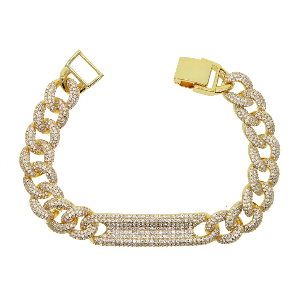 Men's Moissanite Micro Pave Cuban Link Bracelet - Yoyisjewelry