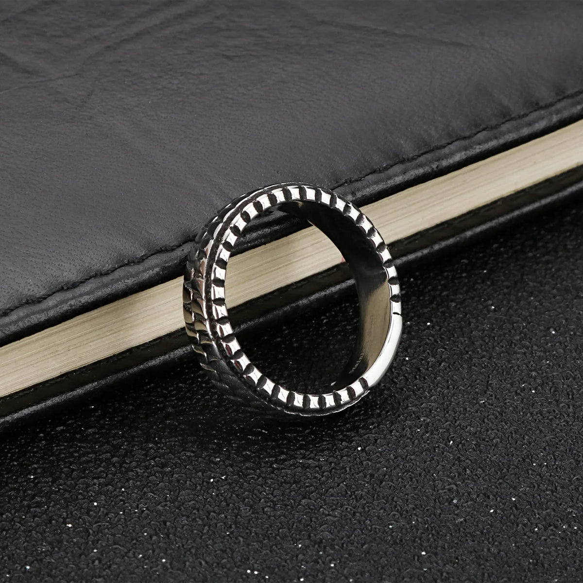 Men's Sterling Silver Finger Tire Ring - Yoyisjewelry