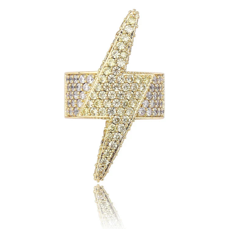Men's Moissanite Lightning Bolt Ring - Yoyisjewelry