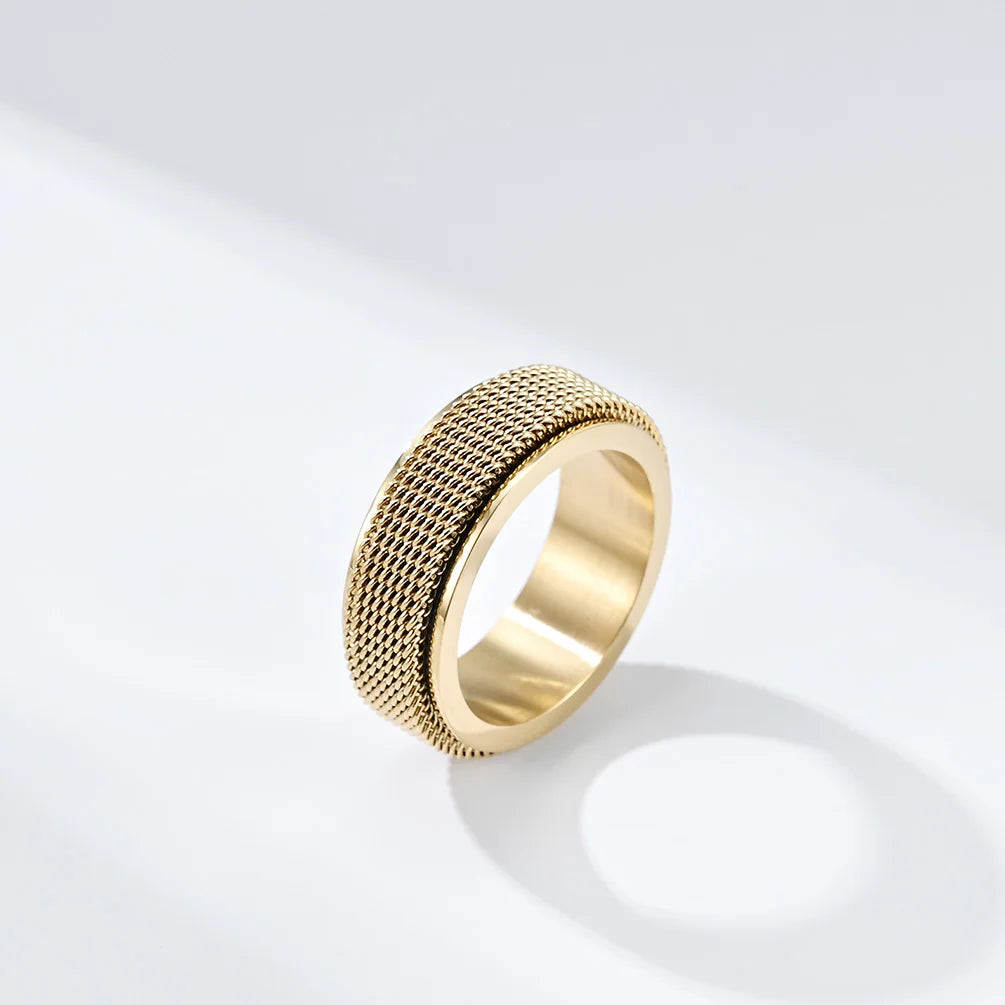 Men's Woven Mesh Spinner Ring - Yoyisjewelry