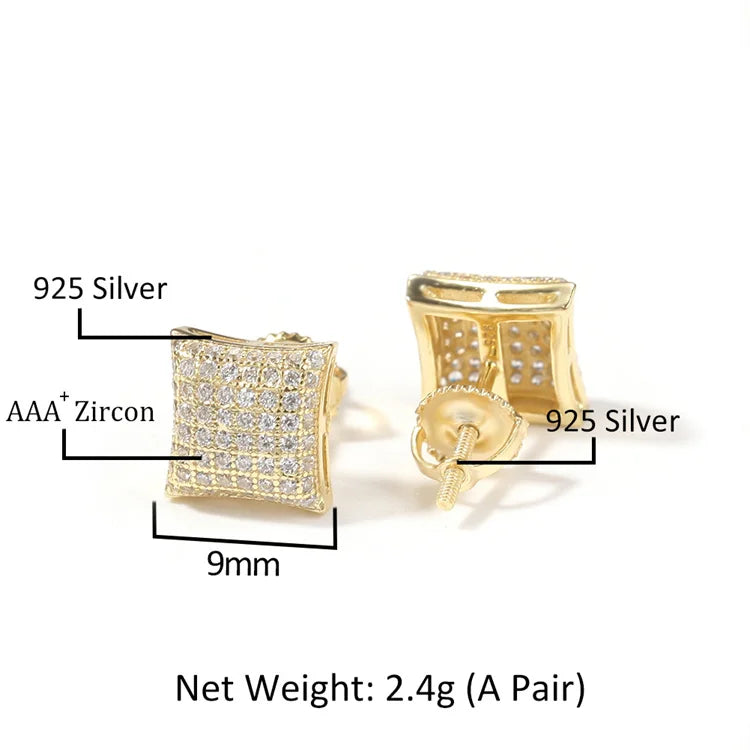 Square Stud Earrings - Yoyisjewelry