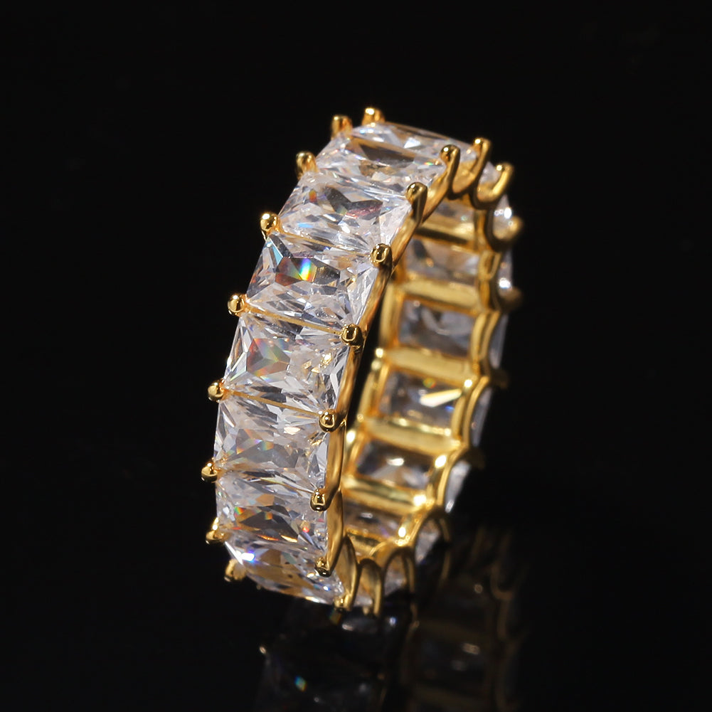 Men's Gold Moissanite Zirconia Ring - Yoyisjewelry