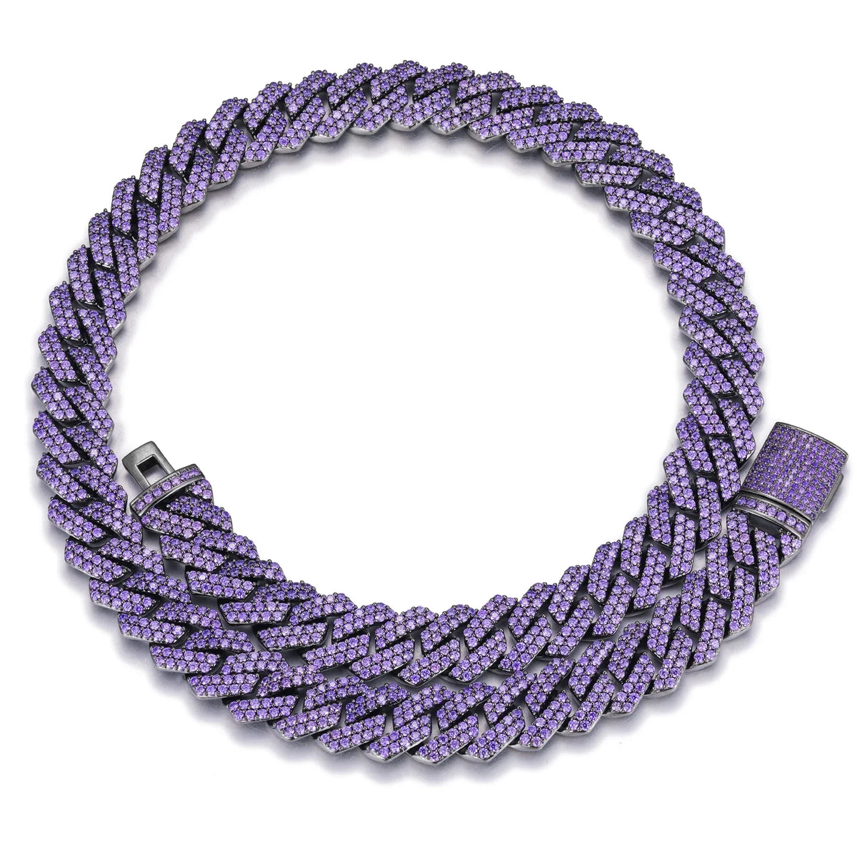 Men's Purple Moissanite Cuban Chain - Yoyisjewelry