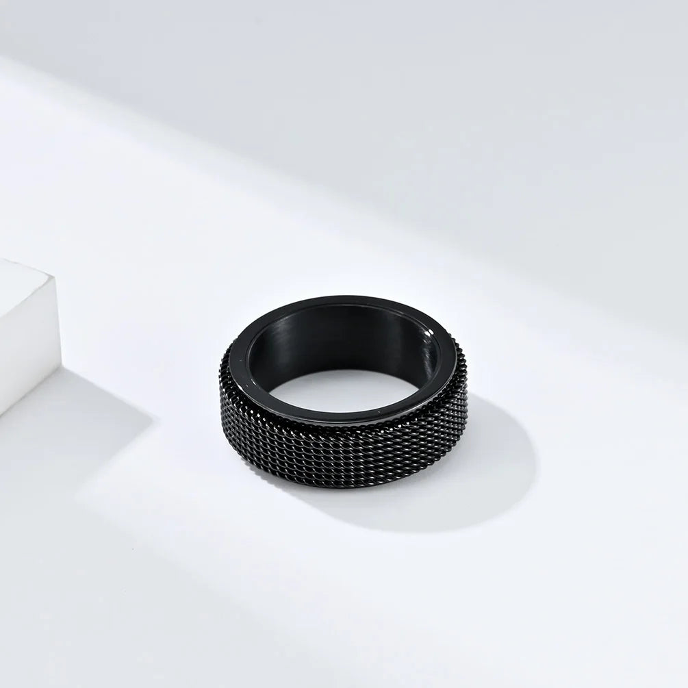 Men's Woven Mesh Spinner Ring - Yoyisjewelry