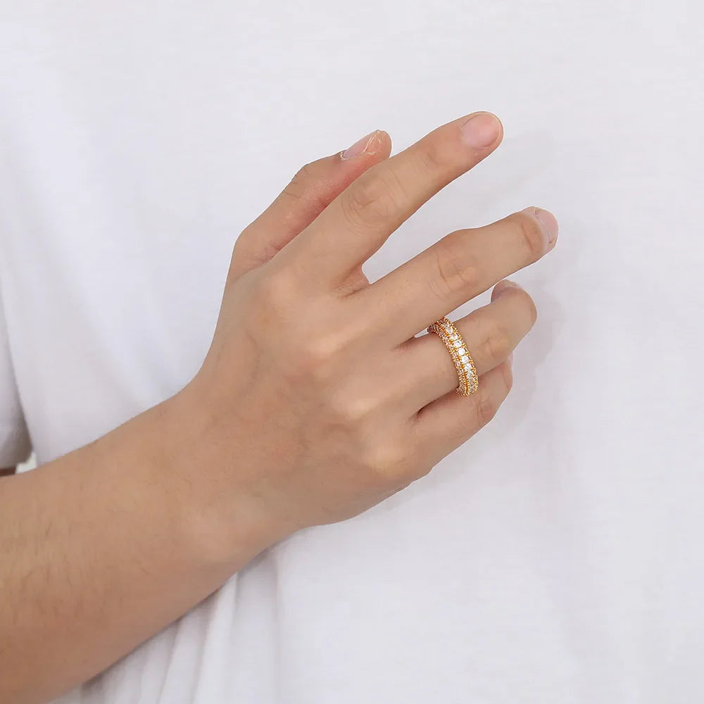 Men's Moissanite Single Row Ring - Yoyisjewelry