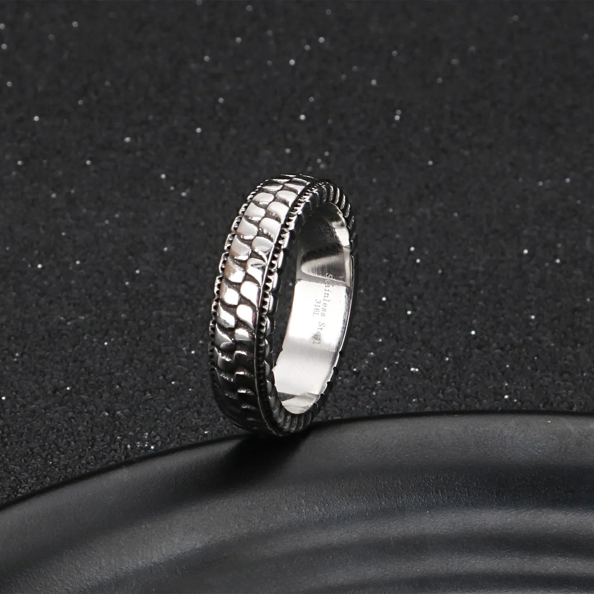 Men's Sterling Silver Finger Tire Ring - Yoyisjewelry