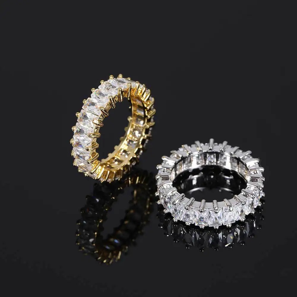 Men's Moissanite Single Row T-Square Zircon Ring - Yoyisjewelry