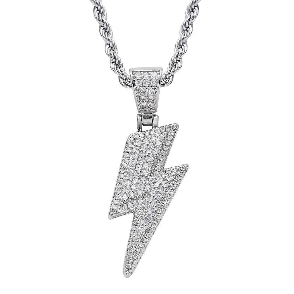 Men's Moissanite Lightning Bold Pendant Chain - Yoyisjewelry