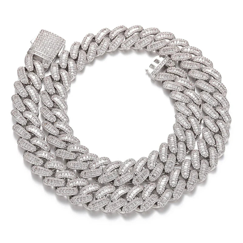 Men's Moissanite Flattened Cuban Link Chain - Yoyisjewelry