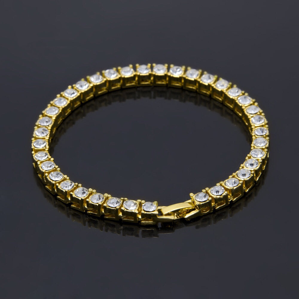 Men's Moissanite  Gold Plated Zirconia Tennis Bracelet - Yoyisjewelry