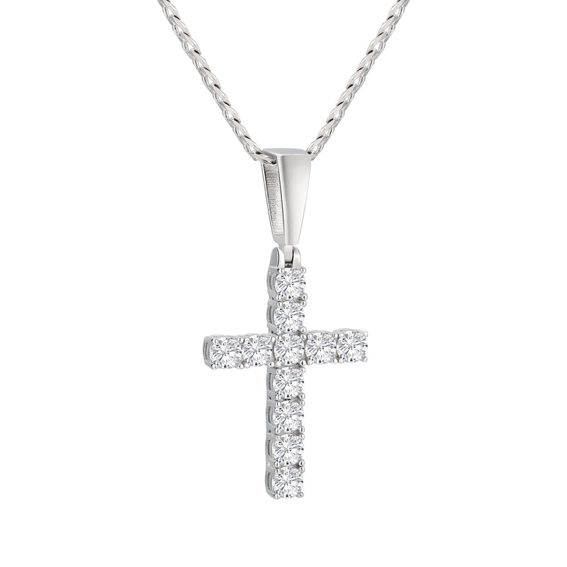 Men's White Gold Moissanite  Jesus Piece Chain - Yoyisjewelry
