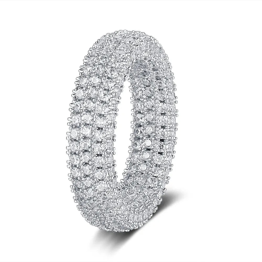 Men's Moissanite Triple Row Ring - Yoyisjewelry