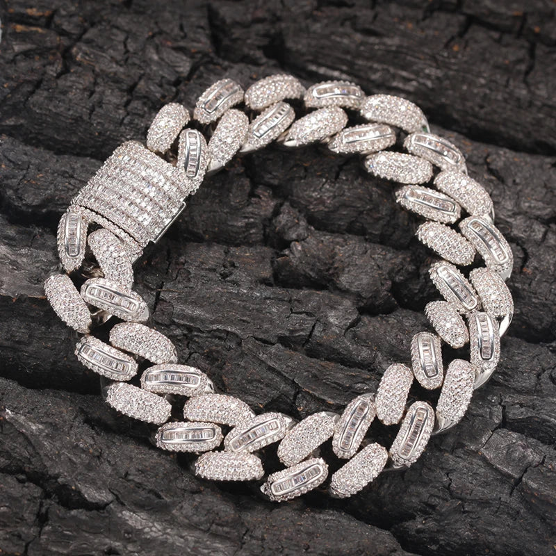 White Gold Moissanite Miami Cuban Link Chain - Yoyisjewelry