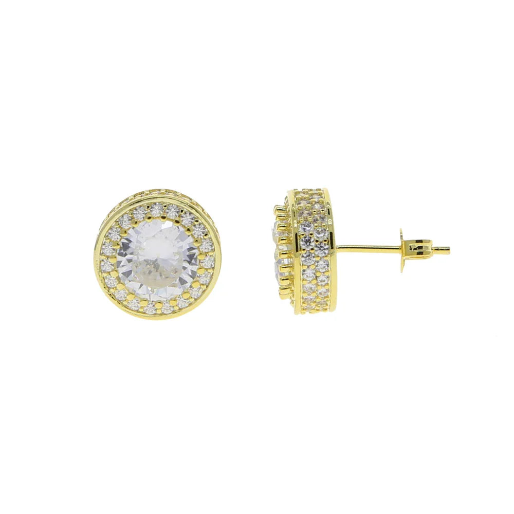 Men's Moissanite Halo Stud Earrings - Yoyisjewelry