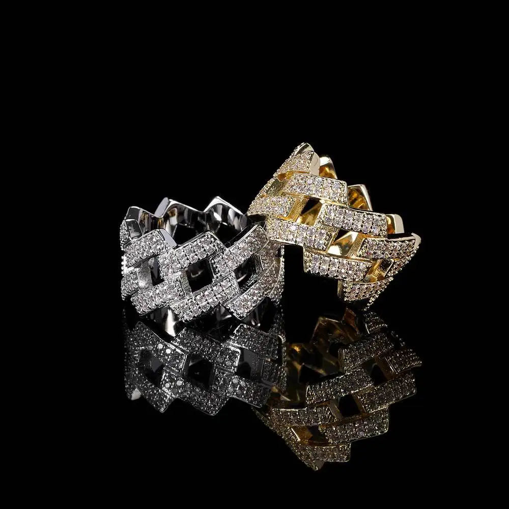 Men's Moissanite Cuban Link Ring - Yoyisjewelry