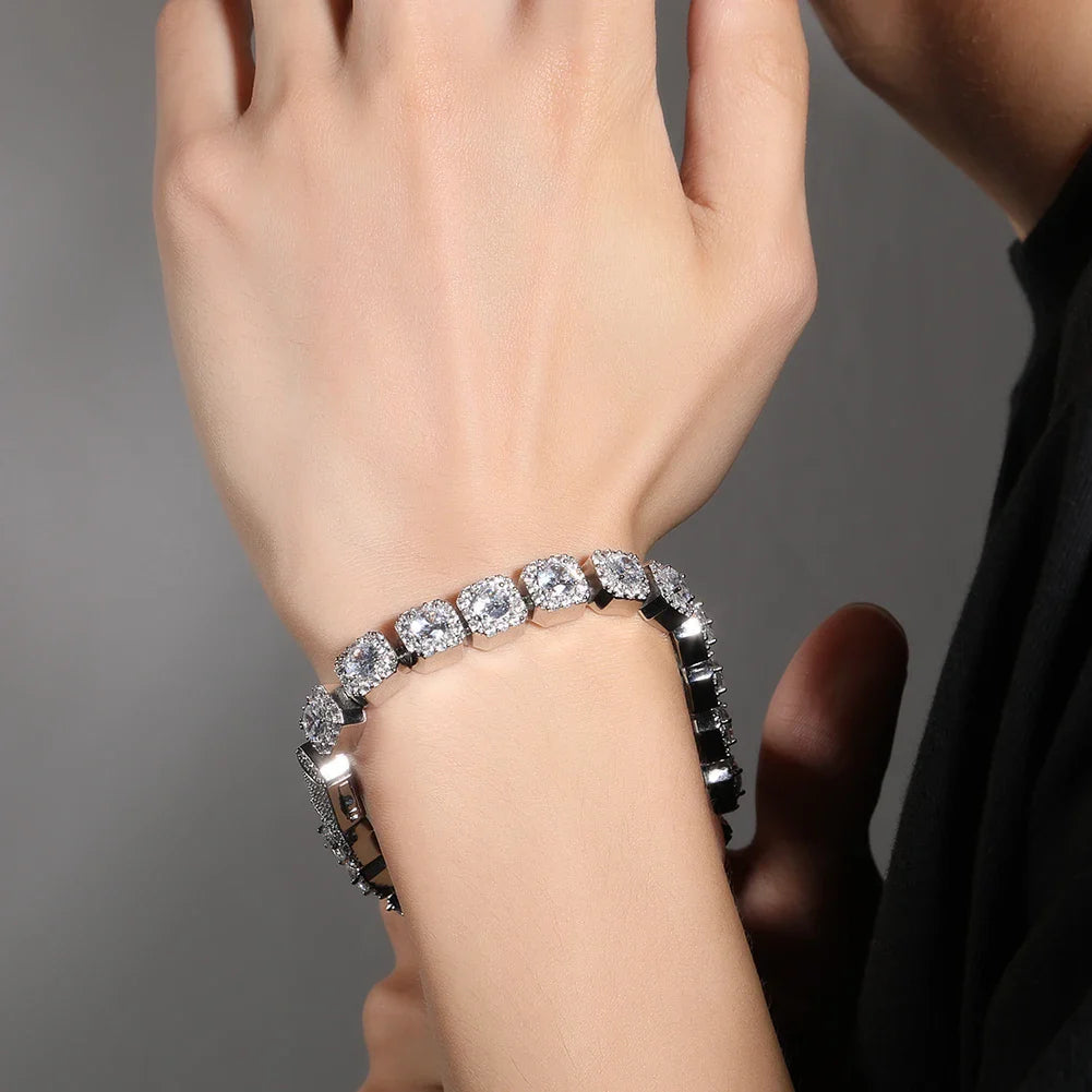 10mm Square Clustered Men's Bracelet - Yoyisjewelry