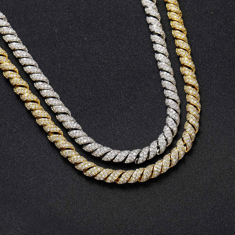 Moissanite  Rope Twist Chain - Yoyisjewelry