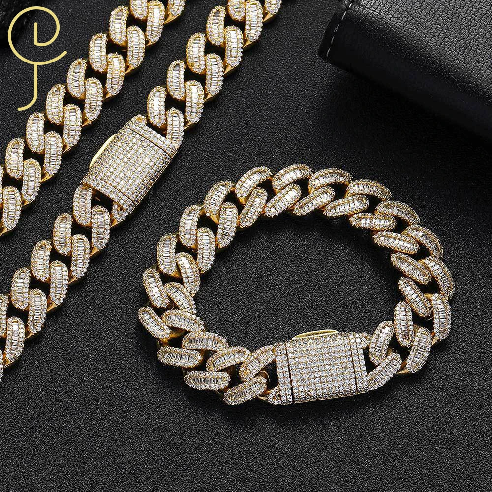 Men's Gold Moissanite  Box Buckle Bracelet - Yoyisjewelry