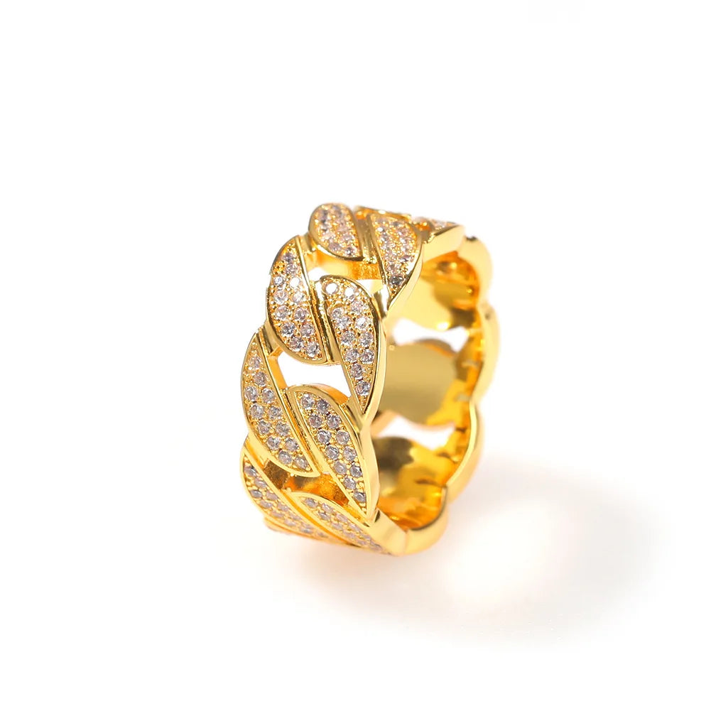 Men's Moissanite Finger Cluster Cuban Ring - Yoyisjewelry