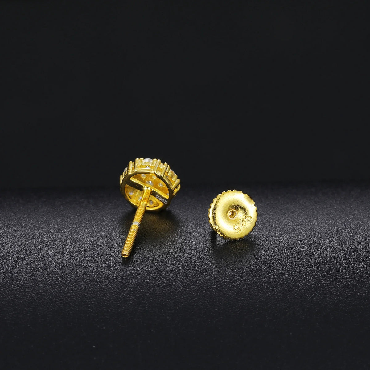 Men's Moissanite Halo Stud Earrings - Yoyisjewelry