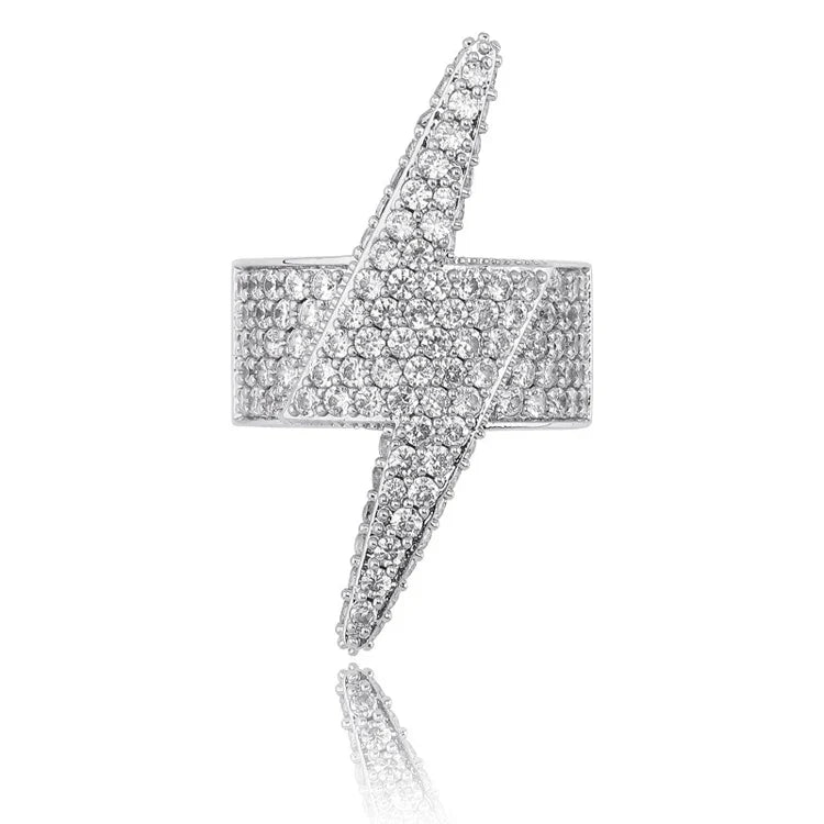Men's Moissanite Lightning Bolt Ring - Yoyisjewelry
