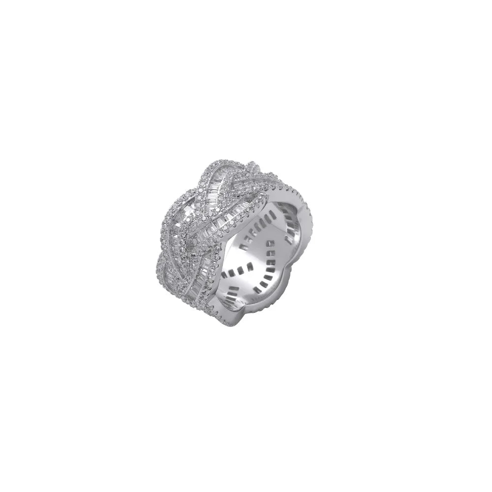 Men's Moissanite Baguette Prong Cuban Ring - Yoyisjewelry