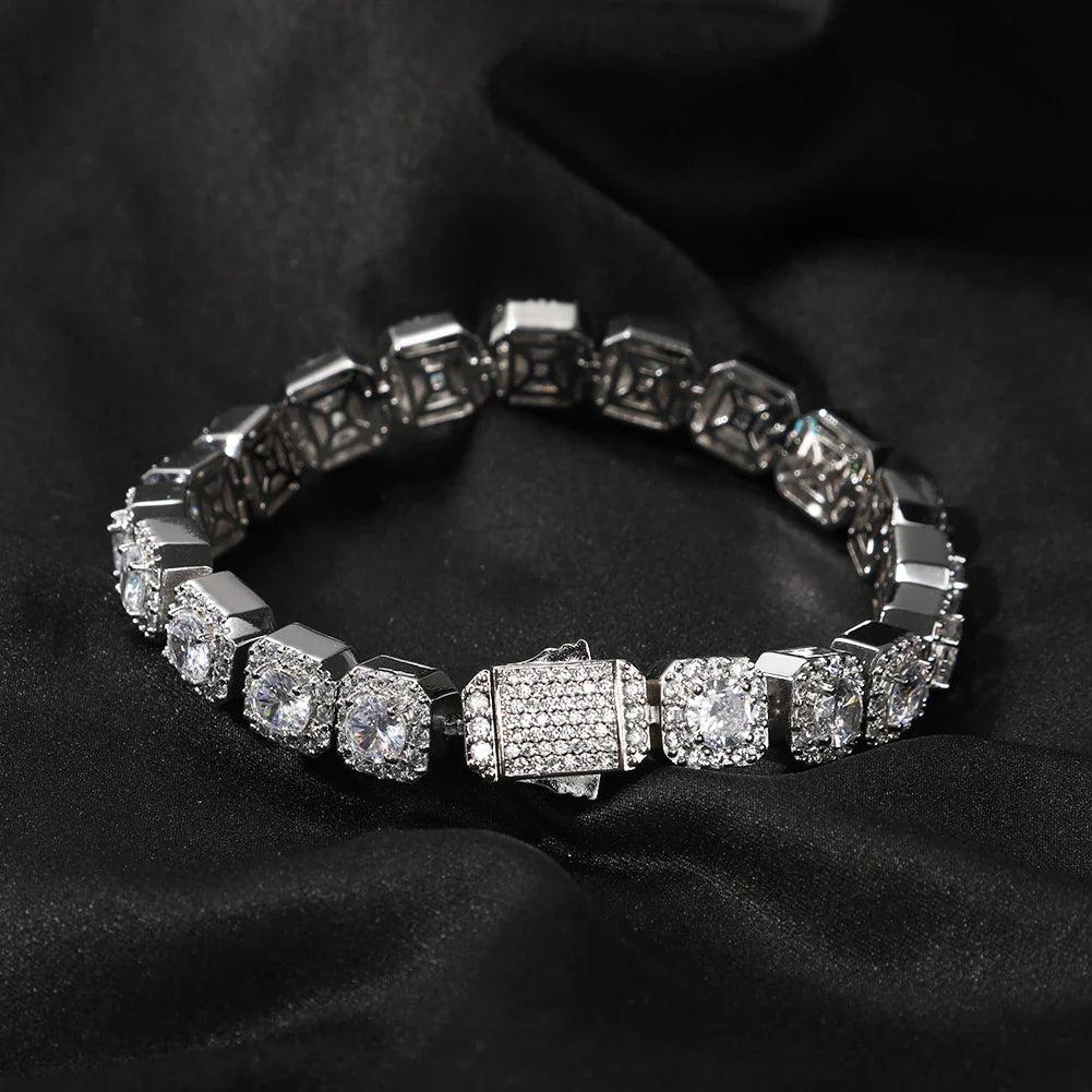 10mm Square Clustered Men's Bracelet - Yoyisjewelry