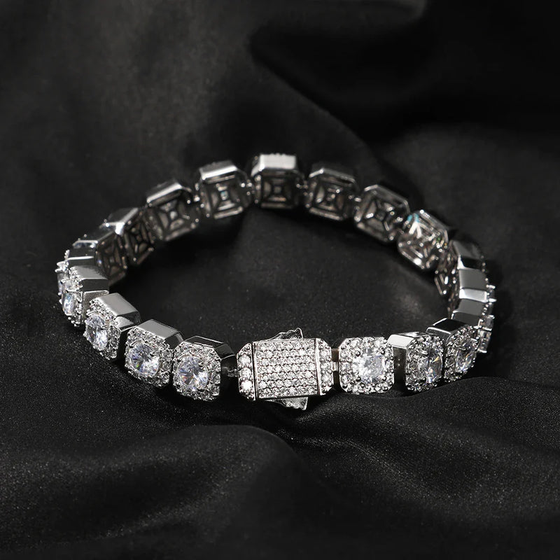 10mm Square Clustered Men's Bracelet - Yoyisjewelry