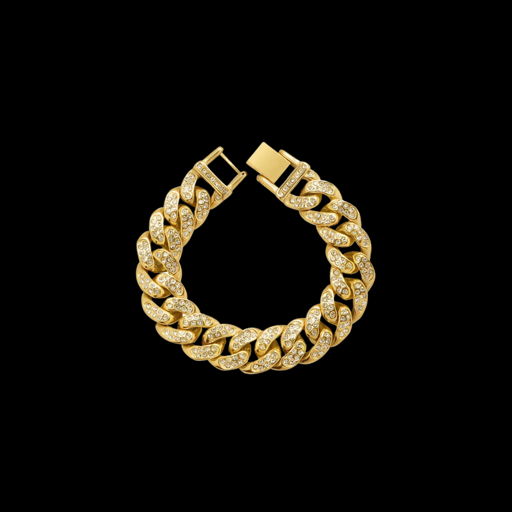 Men's Gold Moissanite  Cuban Link Bracelet - Yoyisjewelry