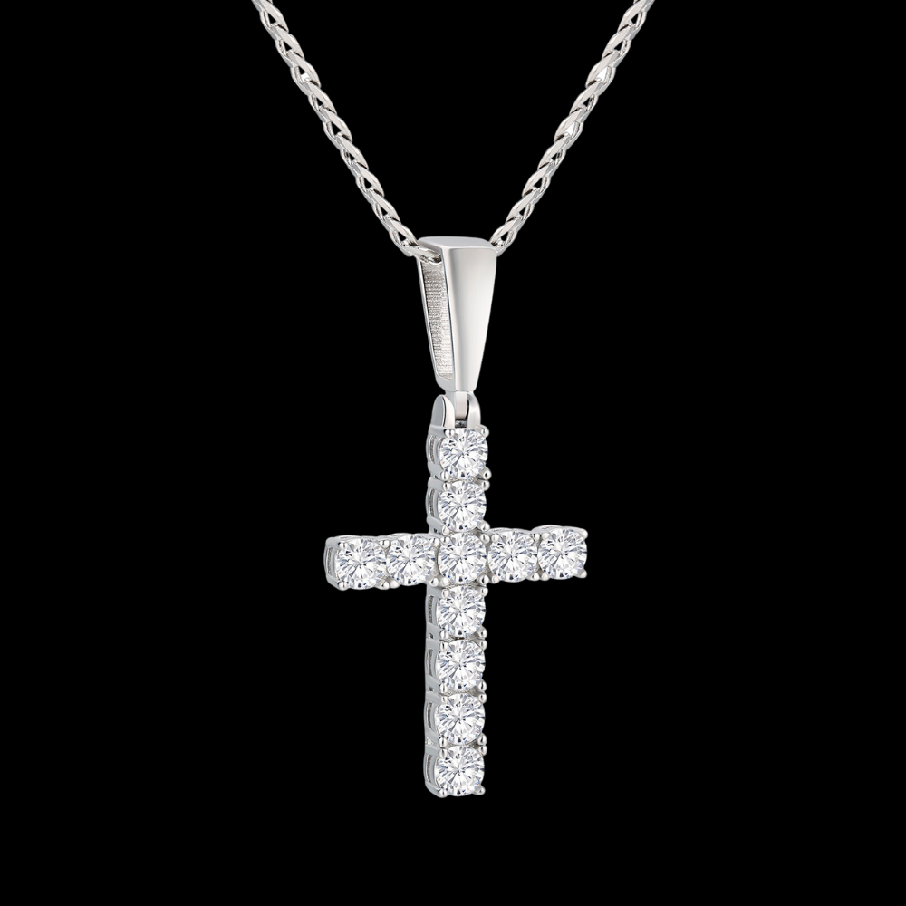 Men's White Gold Moissanite  Jesus Piece Chain - Yoyisjewelry