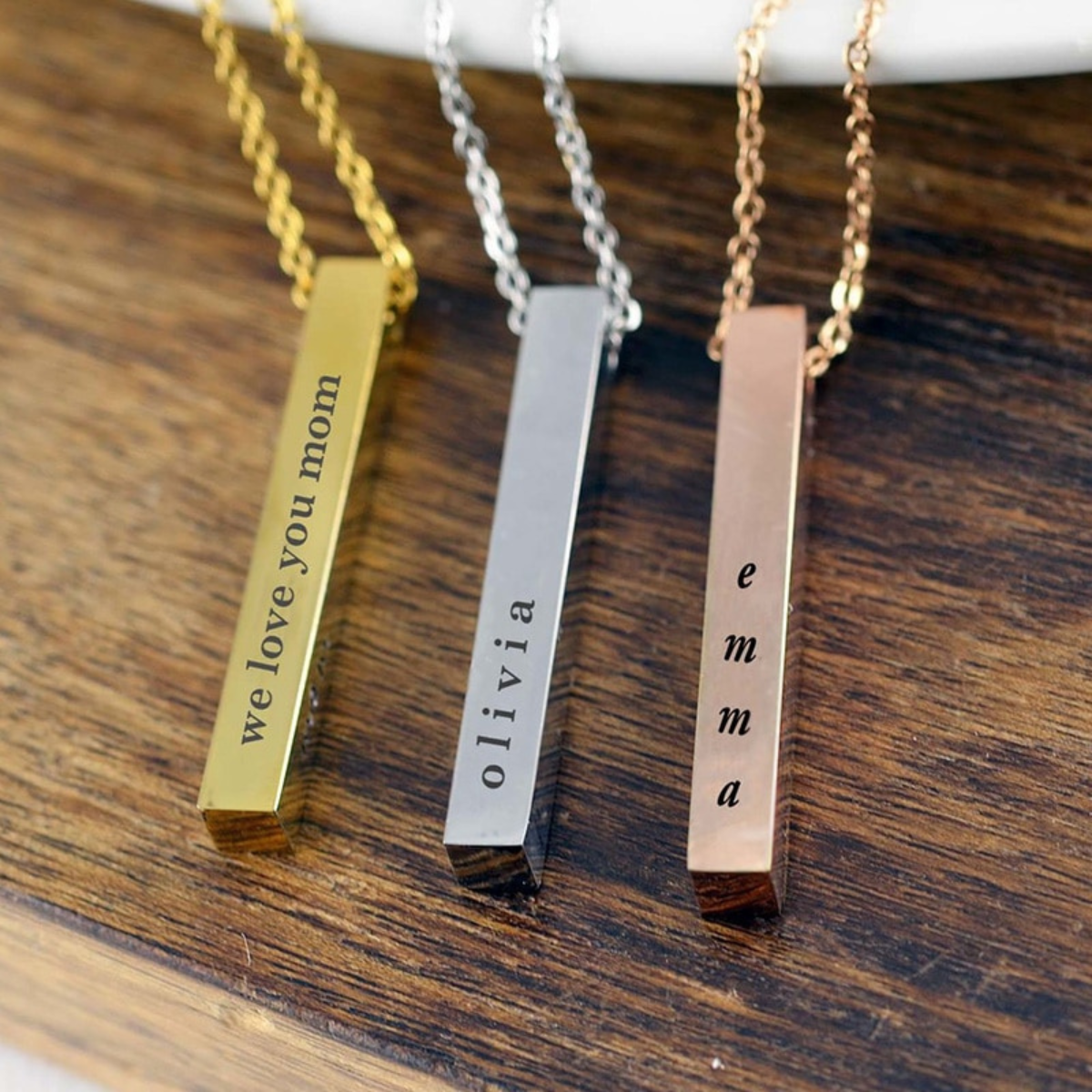 Pillar Bar Necklace - Personalised - Yoyisjewelry