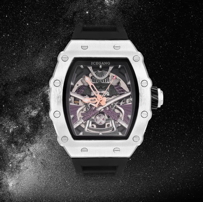 ICEGANG Chaos Warrior Silver Swordsman Mechanical Watch Unisex Automatic Movement Niche Barrel Watch Personality - Yoyisjewelry