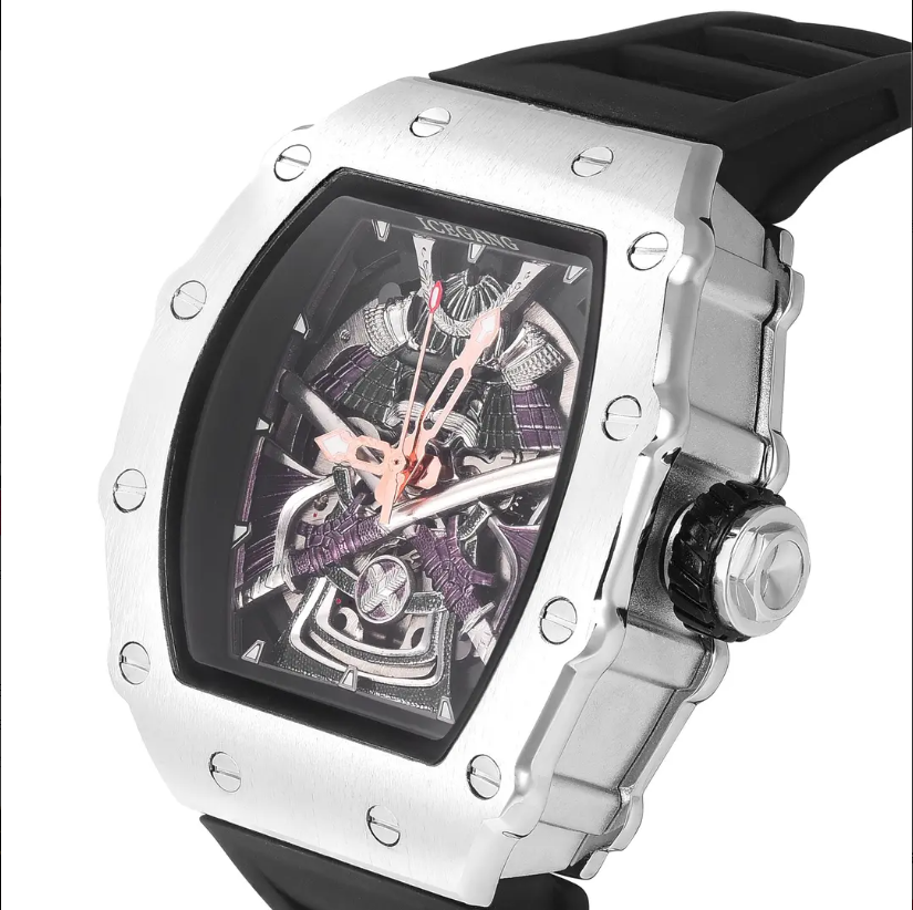 ICEGANG Chaos Warrior Silver Swordsman Mechanical Watch Unisex Automatic Movement Niche Barrel Watch Personality - Yoyisjewelry