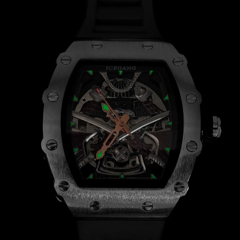 ICEGANG Chaos Warrior Silver Swordsman Mechanical Watch Unisex Automatic Movement Niche Barrel Watch Personality - Yoyisjewelry