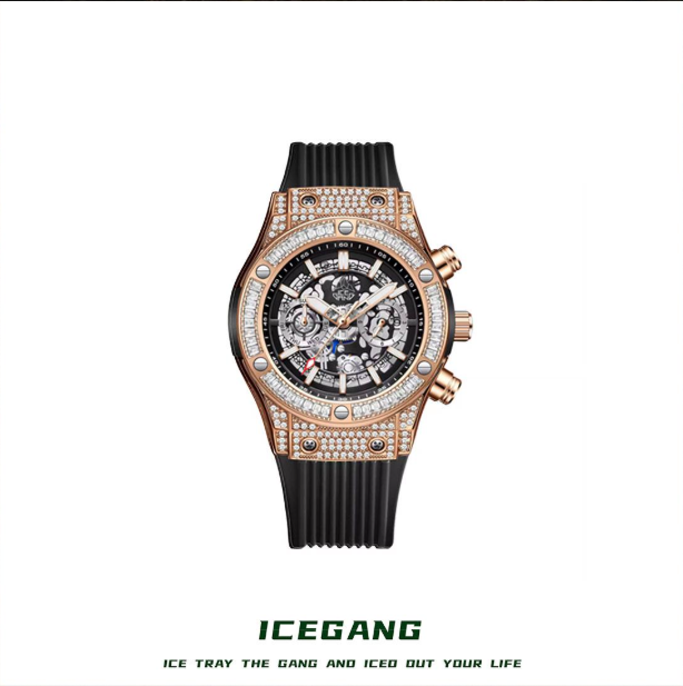 ICEGANG Star Series Mechanical Three-Eye Moissanite Couples Multi-Function Fashion Watch - Yoyisjewelry