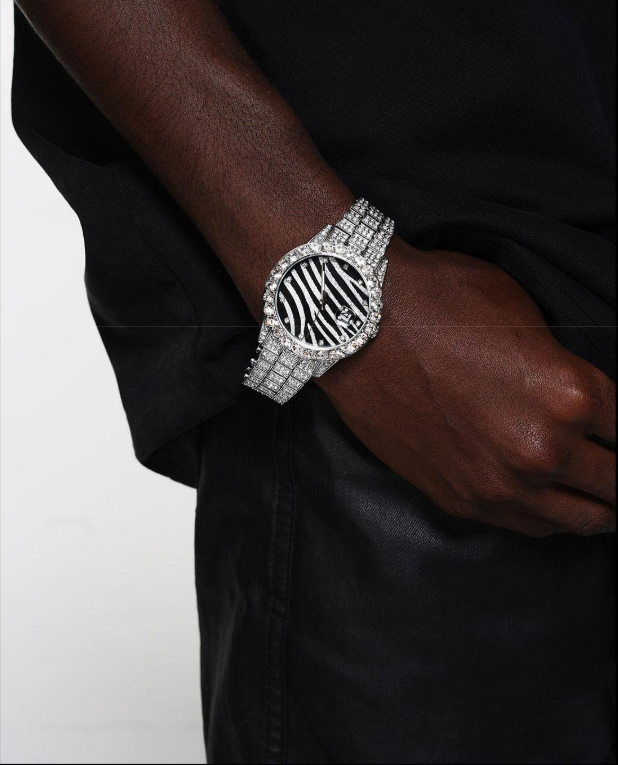 ICEGANG zebra pattern full diamond men and women couple fashion versatile temperament trend watch - Yoyisjewelry
