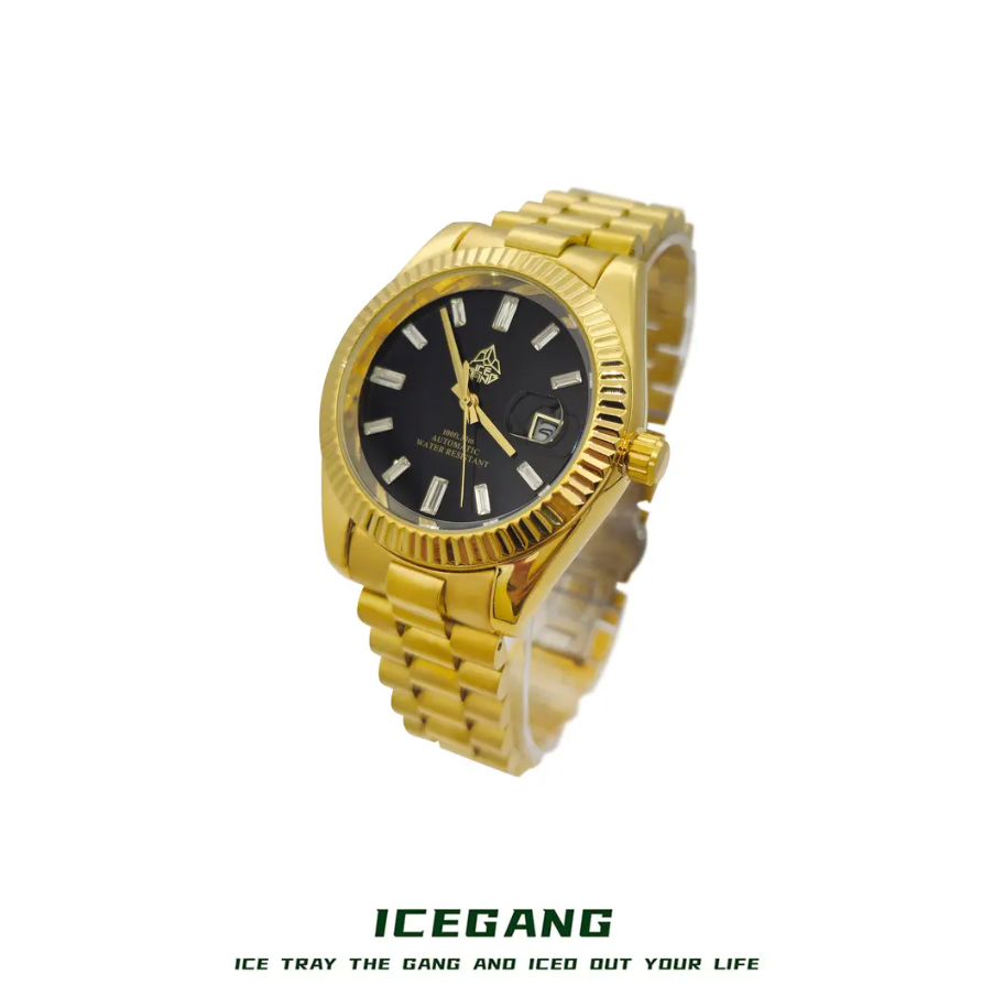 ICEGANG original stardust series waffle matte gold starry sky watch - Yoyisjewelry
