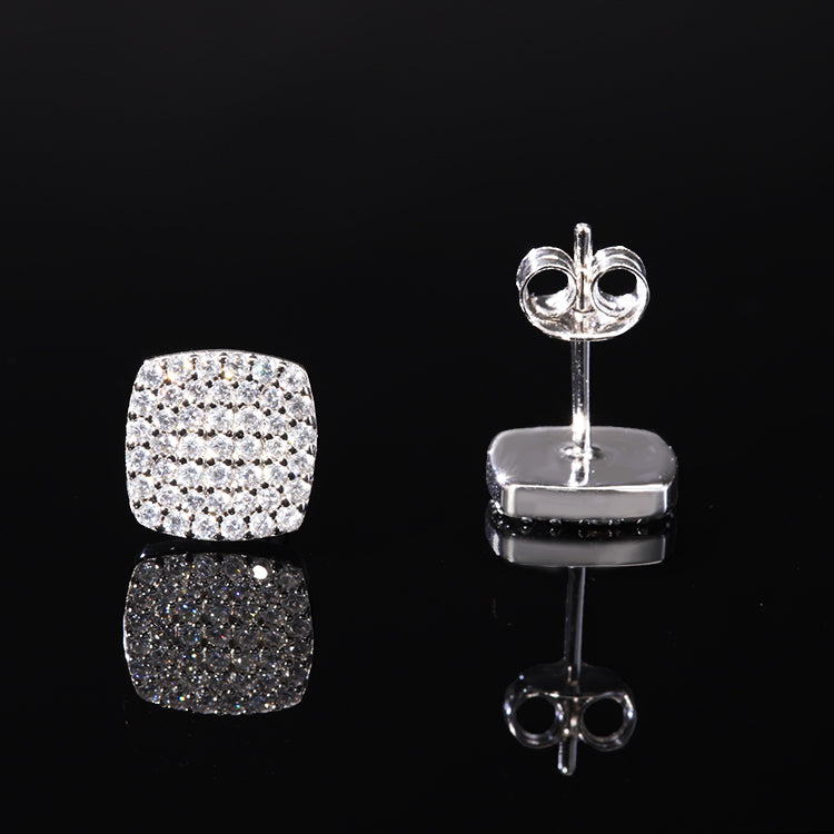Men's Moissanite  Square Stud Earrings