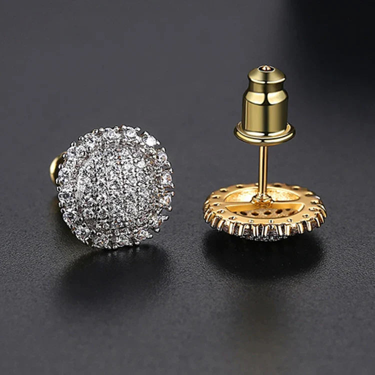 Men's Moissanite  Round Stud Earrings