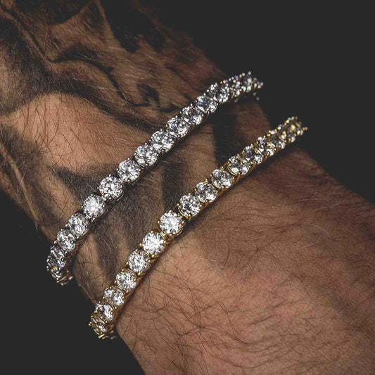 Men's Moissanite Cubic Zirconia Tennis Bracelet