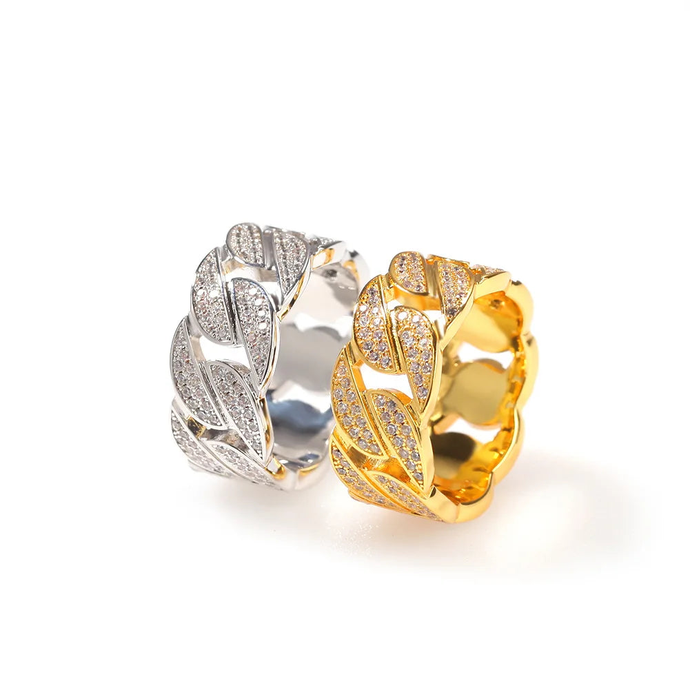 Men's Moissanite  Finger Cluster Cuban Ring - Yoyisjewelry