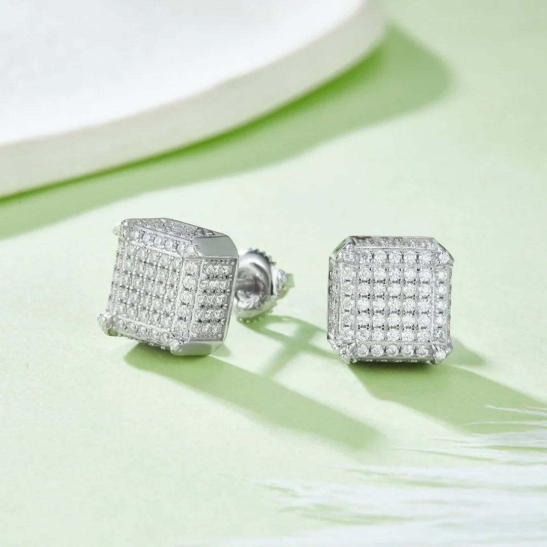 Moissanite Suare Cut Earrings - Yoyisjewelry
