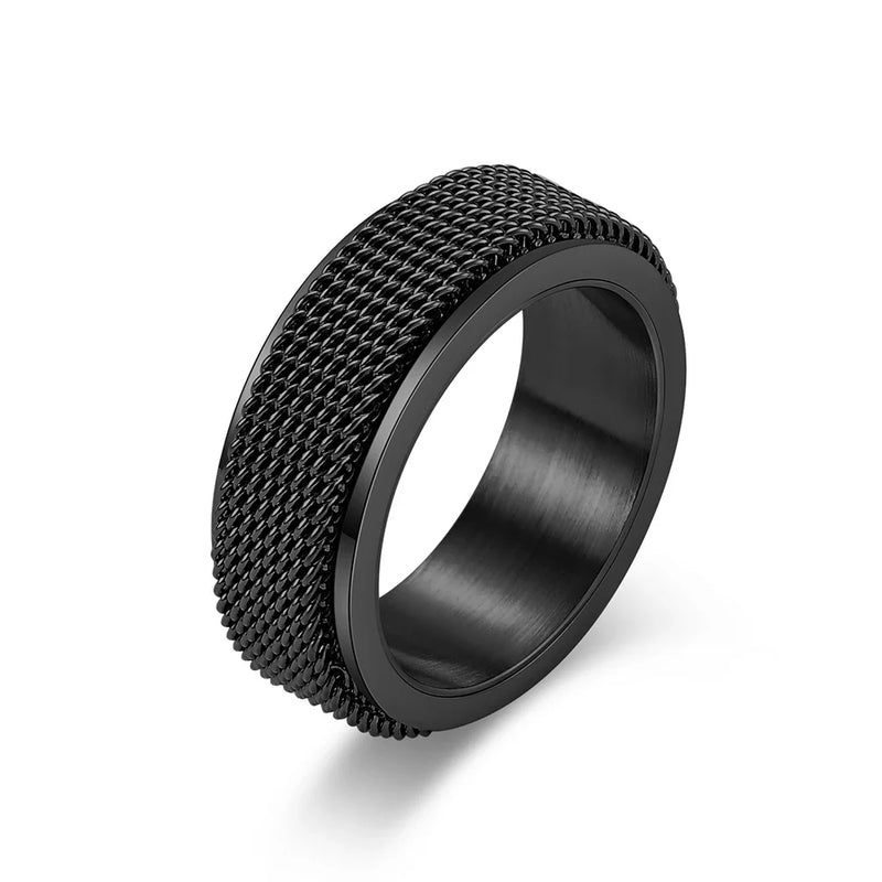 Men's Woven Mesh Spinner Ring - Yoyisjewelry