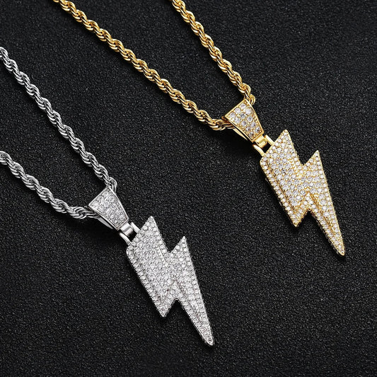 Men's Moissanite  Lightning Bold Pendant Chain