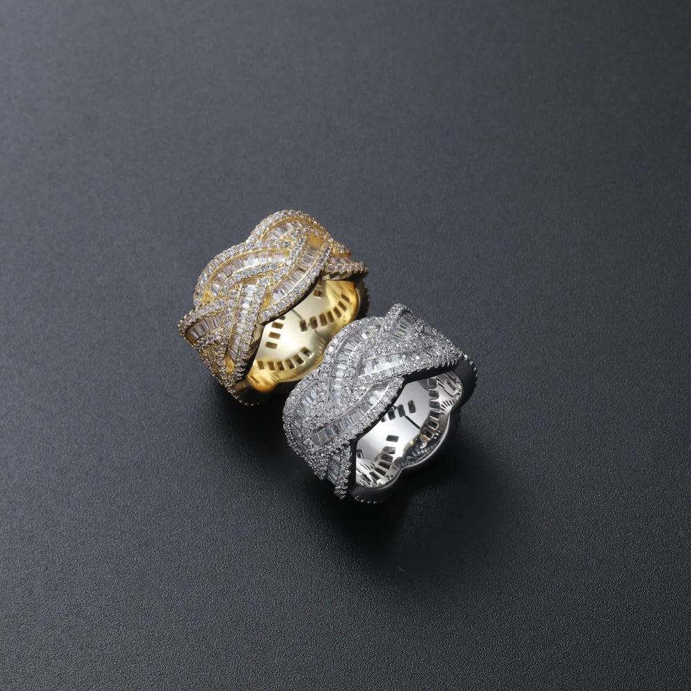 Men's Moissanite  Baguette Prong Cuban Ring - Yoyisjewelry